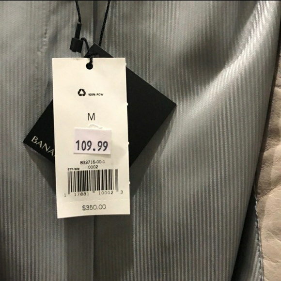 New! Banana Republic Gray Leather Jacket Size Med - Picture 7 of 7